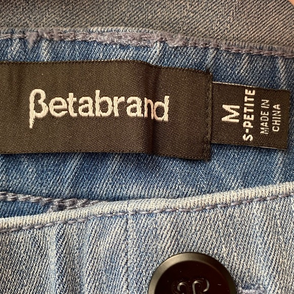Betabrand Size M S-Petite Light Wash Blue Straight-Leg Yoga Denim Jeans - Picture 2 of 8